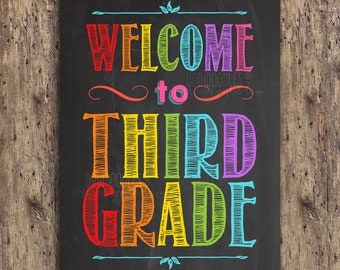 welcome to third grade, classroom poster, classroom welcome, teacher signs, third grade welcome, classroom decor