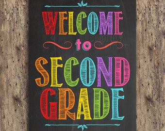 welcome to second grade, classroom poster, classroom welcome, teacher signs, second grade welcome, classroom decor