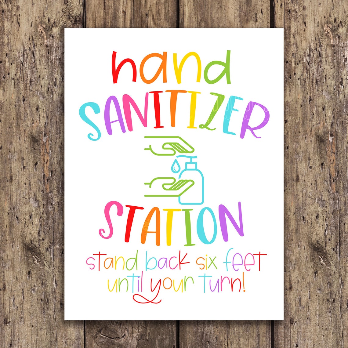 Classroom Poster Hand Sanitizer Station 18x24 Printable | Etsy