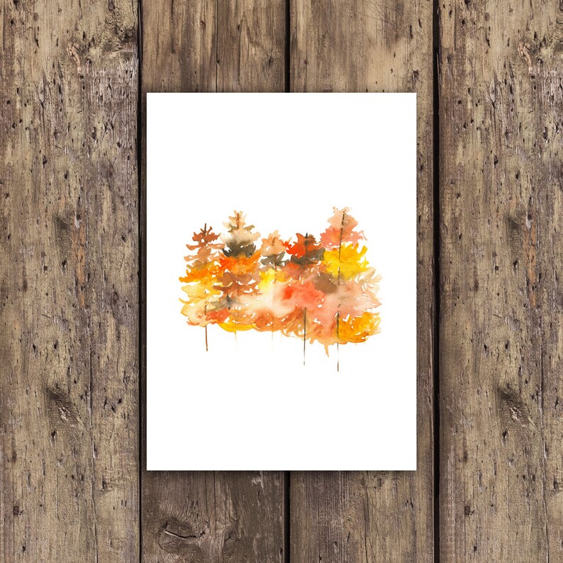 Fall watercolor printable 5x7 fall printables watercolor | Etsy
