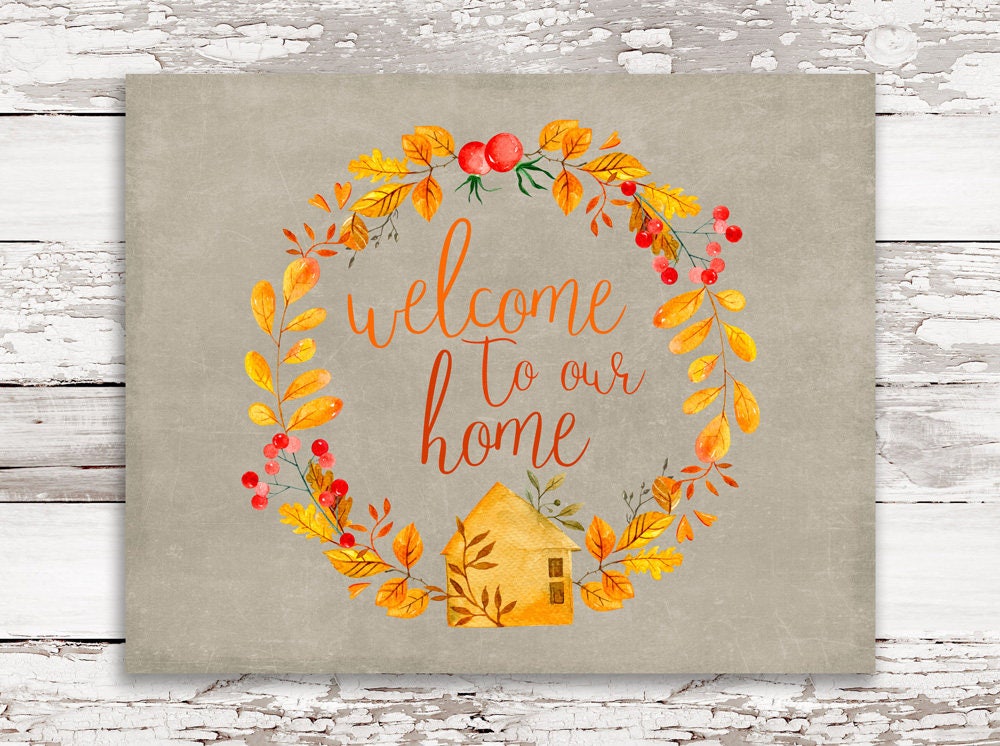 Welcome to sign welcome to our home fall decor fall | Etsy
