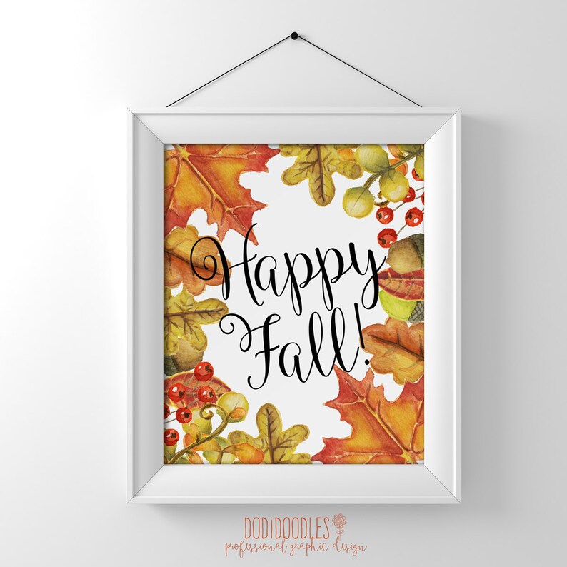 Happy Fall Happy Fall Sign Fall Print Fall Printable Fall | Etsy