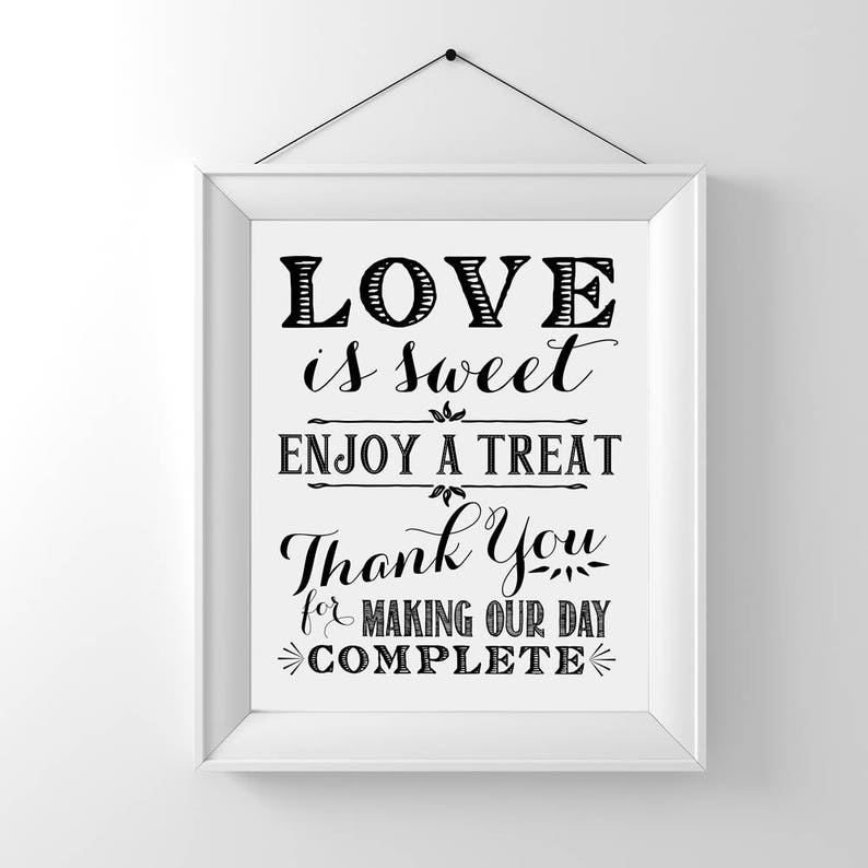 Love Is Sweet Please Take A Treat Sign Wedding Signs 8x10 Etsy