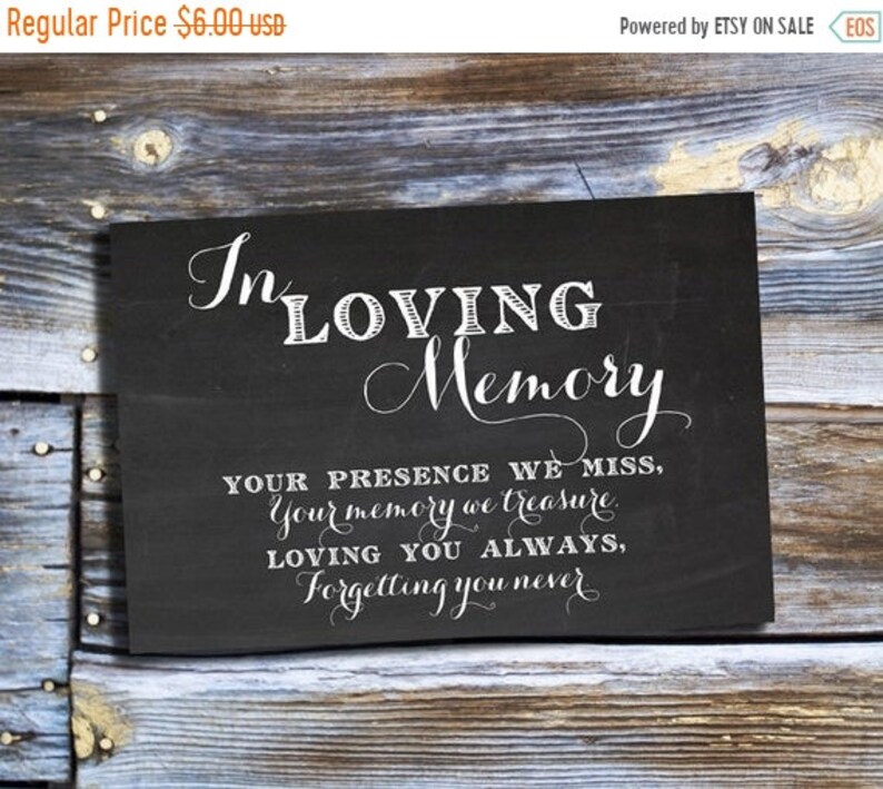 70 Off Thru 9 28 Only In Loving Memory Wedding Memorial Etsy