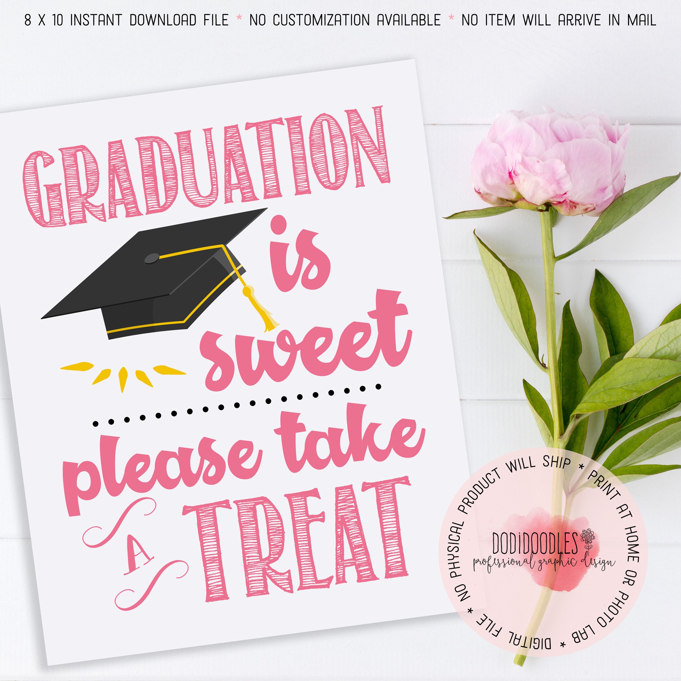 Graduation is Sweet Please Take a Treat Graduation Party - Etsy