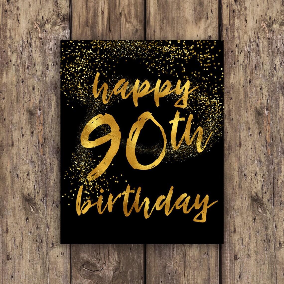 90th Confetti Birthday Sign Happy 90th Birthday Birthday Etsy