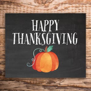 happy thanksgiving, thanksgiving sign, thanksgiving chalkboard, thanksgiving decor, pumpkin chalkboard, pumpkin, fall decor, fall wall image 3