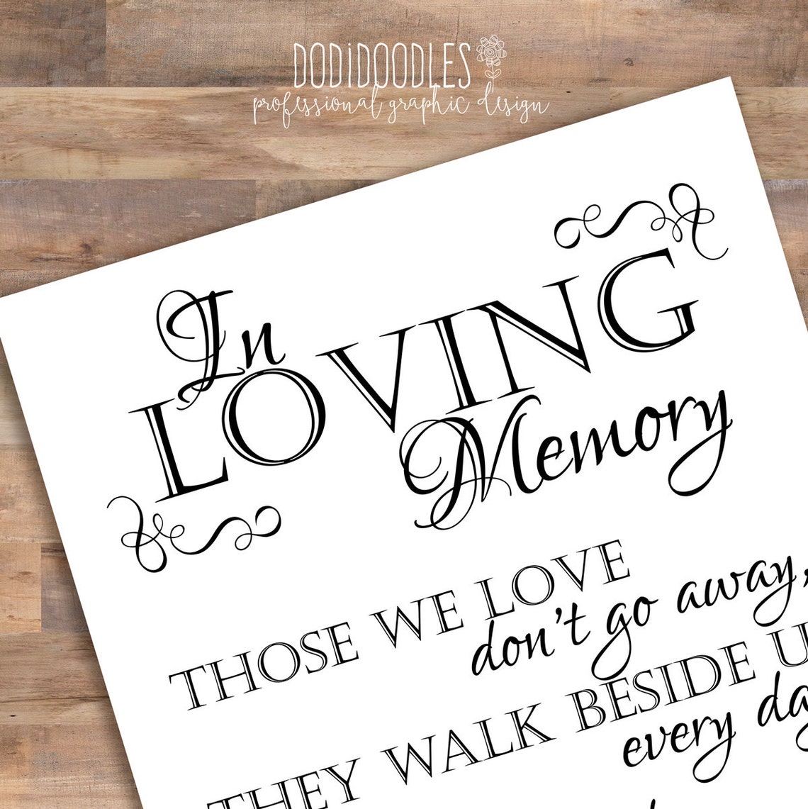 In Loving Memory Printable Sign for Wedding Memorial Table | Etsy