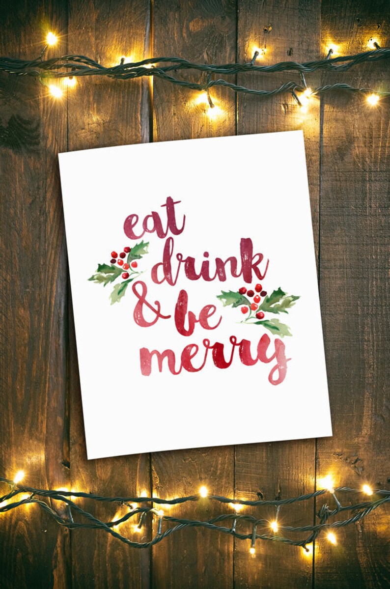 Eat Drink and Be Merry Christmas Printable Christmas - Etsy