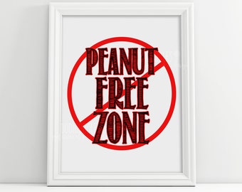 peanut free zone sign, nut free classroom, classroom decor, classroom signs, teacher decor, no nut signs, allergy awareness materials signs