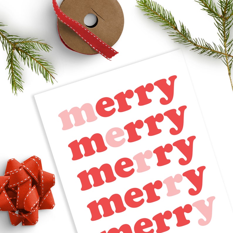 Merry Merry Printable Holiday Printable Digital Download | Etsy