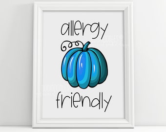 allergy friendly treat or treat printable, teal pumpkin trick or treat, halloween sign, halloween, halloween decor, halloween signs