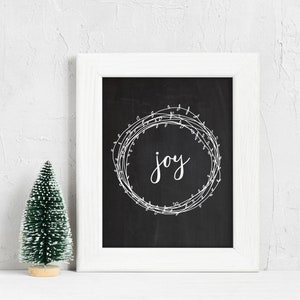 Joy, Joy Printable, Joy Print, Joy Wreath, Wreath, Wreath Printable ...