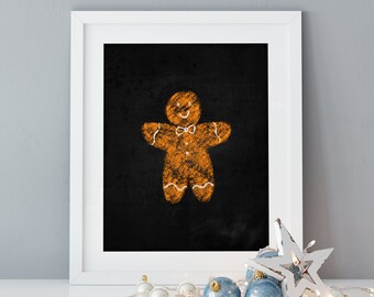 gingerbread man printable, cookie printable, christmas printable, holiday printable, christmas cookie sign