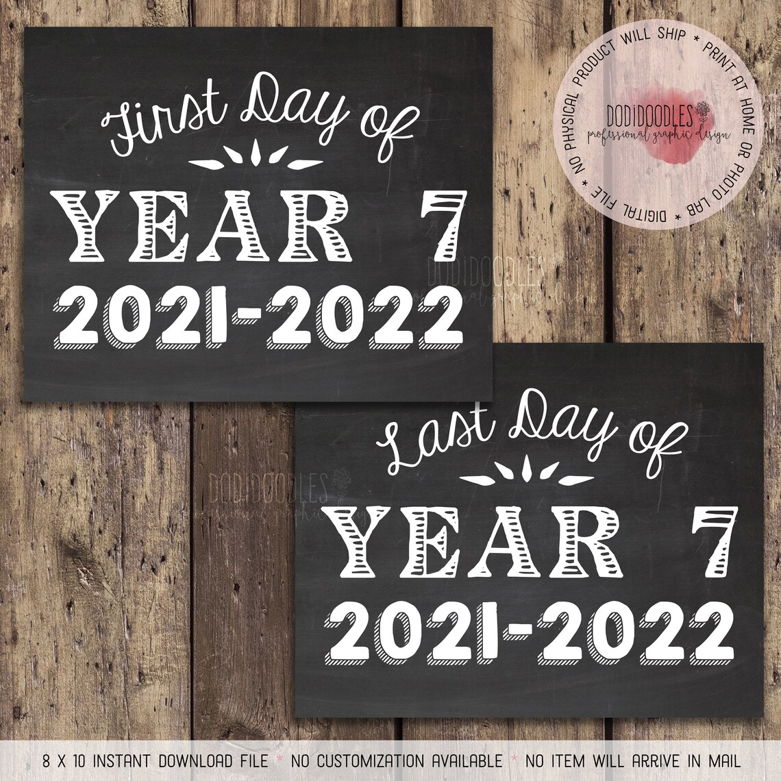 First Day of Year 7 2021-2022 Last Day of Year 7 2021-2022 - Etsy
