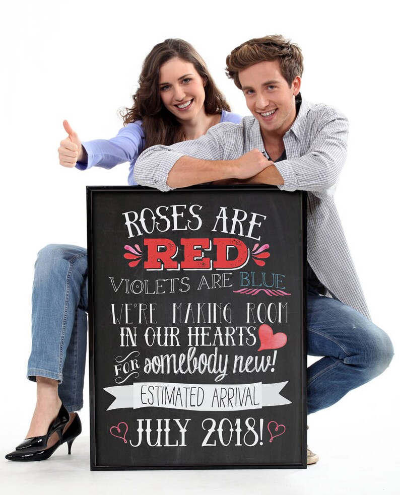 Valentines pregnancy announcement roses are red violets are Etsy
