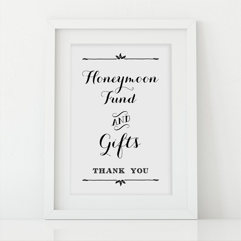 honeymoon fund honeymoon fund sign honeymoon fund printable gifts printable wedding sign wedding signs gifts sign