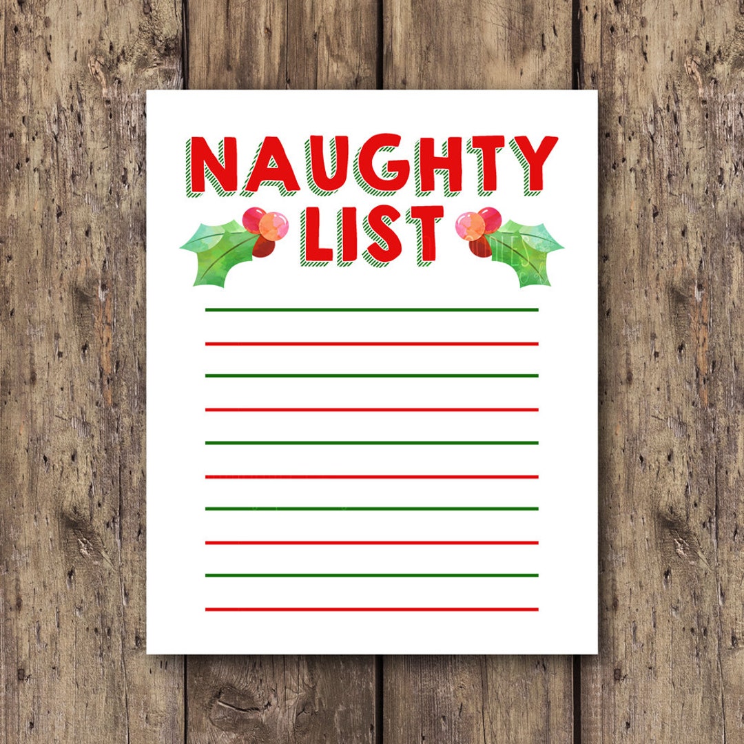 Naughty List Naughty List Sign Naughty or Nice Santas List - Etsy Canada