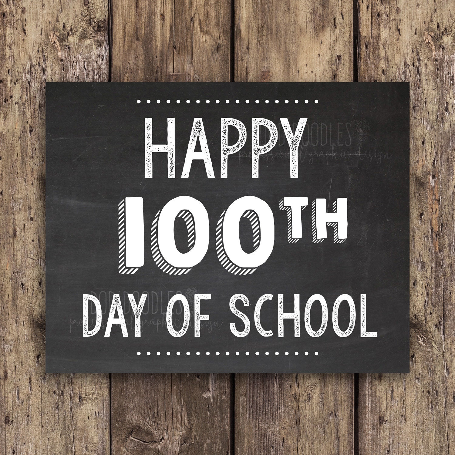 Happy 100th Day of School 100th Day Sign Classroom Decor | Etsy
