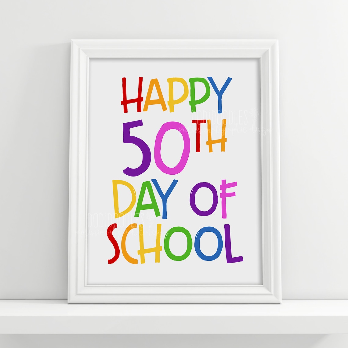 Happy 50th Day of School 50th Day Sign Student Photo Props Etsy