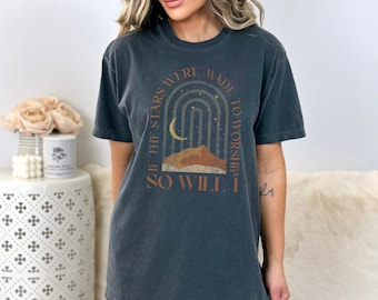 Stars Were Made to Worship So Will I Christian Comfort Color Garment-Dyed T-shirt, Christian Worship Tee, So Will I Hillsong Songtekst Tee