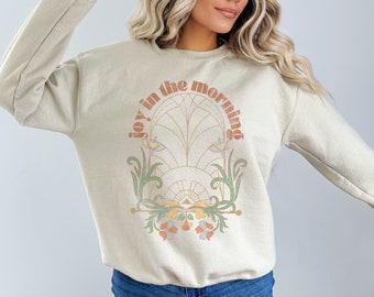 Art Deco Christian Sweatshirt: Joy in the Morning Crewneck