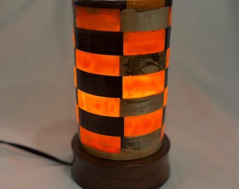 Wood and Resin Table Lamp