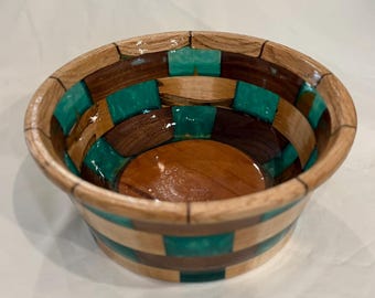 Resin and Wood Decorative Bowl