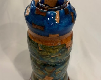 Resin and Wood Bud Vase