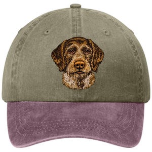 Embroidered German Wirehaired Pointer Pigment-Dyed Cap - 12 Colors Available