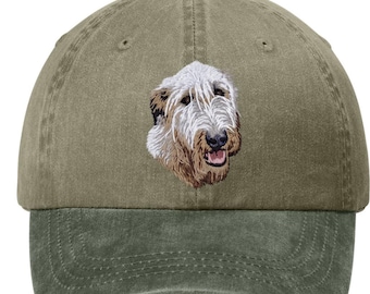Embroidered Irish Wolfhound Pigment-Dyed Cap - 12  Colors Available
