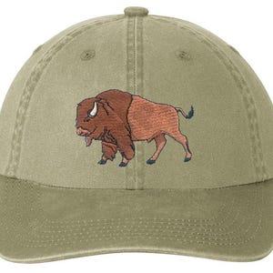 Embroidered Buffalo Garment Washed Caps - Free Shipping to USA