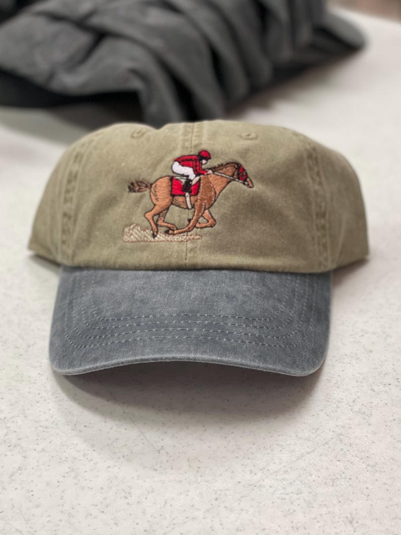 Incorrect Cap Color Embroidered Horse Racing Pigment-dyed Cap - 12 Colors Available - Etsy