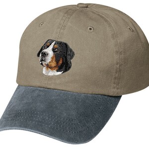 Embroidered Greater Swiss Mountain Dog Two Tone Pigment-Dyed Cap - Free Shipping to USA