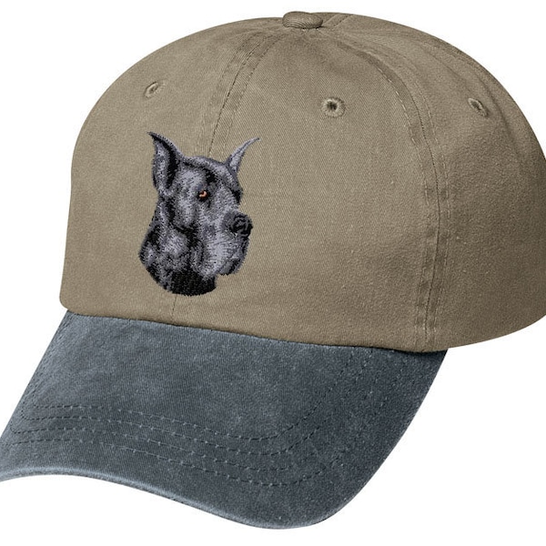 Embroidered Great Dane Two Tone Pigment-Dyed Cap - Free Shipping to USA