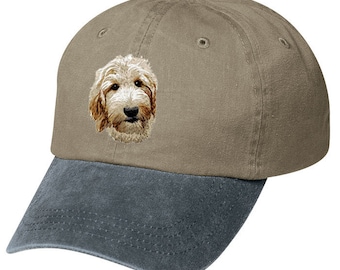 Embroidered Goldendoodle Labradoodle Two Tone Pigment-Dyed Cap - Free Shipping to USA