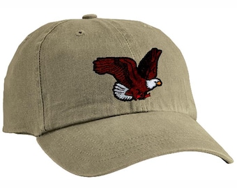 Personalized Embroidered Bald Eagle  Pigment-Dyed Cap - Free Shipping to USA