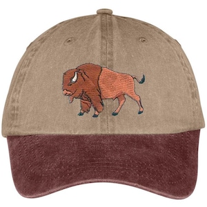 Personalized Embroidered Buffalo Two Tone Pigment-Dyed Cap - Free Shipping to USA