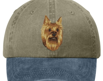 Embroidered Yorkshire Terrier Pigment-Dyed Cap - 12 Colors Available