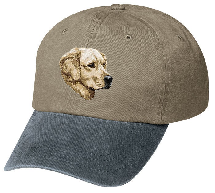 Embroidered Golden Retriever Two Tone Pigment-Dyed Cap - Free Shipping to USA