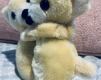 Vintage Interpur Mini-Kuschelteddybären aus den 1980er Jahren, 15 cm, cremefarben, hergestellt in Korea