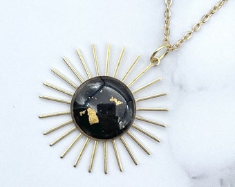 Celestial Burst Pendant Necklace. Color Change Cottagaecore Pastel Goth Astrology Jewelry for Her