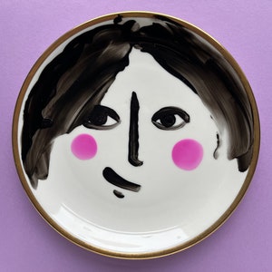 Wall plate, WALL PLATE, children&#39;s room decoration, collector&#39;s plate, hand-painted, portrait, vintage plate, porcelain, wall decoration, face, decorative plate