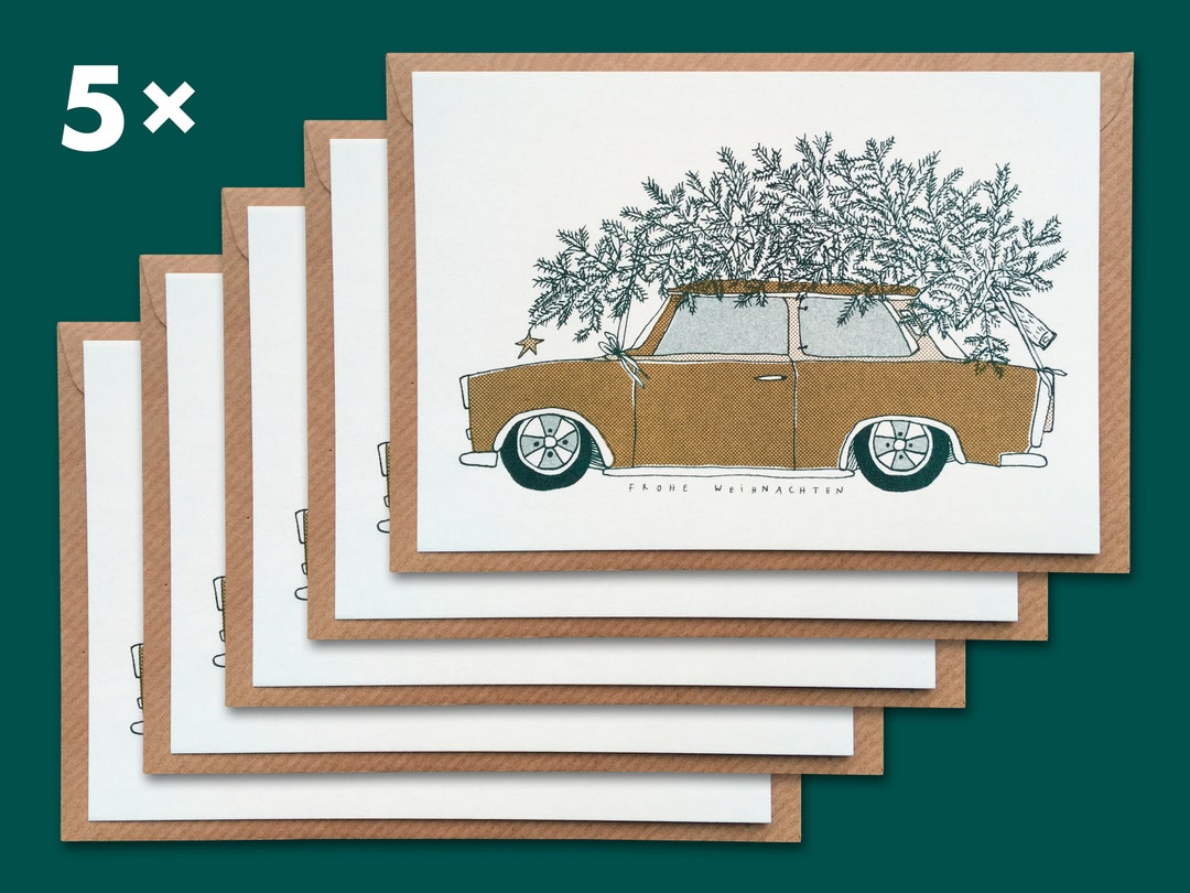 Set of 5 Cards, Christmas Cards, Christmas Card, Christmas, Gußkarte