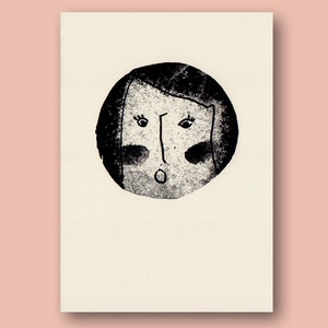 Risograph Druck, Portrait, Kind, Riso Print, Siebdruck Plakat, Deko Kinderzimmer, Din A5, Stempelotpik
