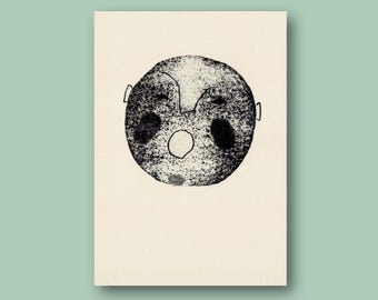 Risograph Druck, Portrait, Kind, Riso Print, Siebdruck Plakat, Deko Kinderzimmer, Din A5, Stempelotpik