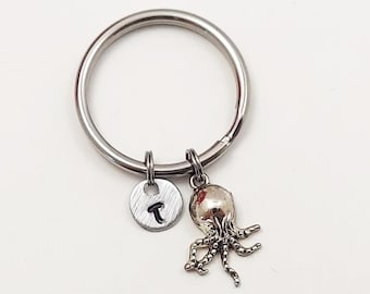 Octopus Keychain, Octopus Key Chain, Marine Life Keychain Gift, Personalized Keychain, Octopus Key Ring, Customized Keychain, Squid Keychain
