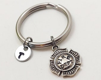 Fireman Key Chain, Firefighter Key Chain, Firefighter Charm, Fireman Charm, Fireman Gift, Fire Rescue Key Chain, Father's Day Keychain Gift