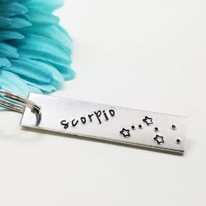 Scorpio Keychain, Custom Keychain, Constellation Keychain, Rectangle Keychain, Horoscope Keychain, Astrology Keychain, Zodiac Sign,  Scorpio