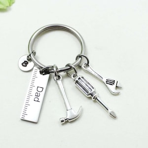 Tool Keychain, Fathers Day Gift, Initial Keychain, Personalized Keychain, Carpenter Keychain, Handyman Keychain, Handyman Tools Keychain